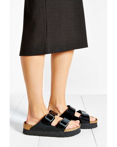 Birkenstock Papillio Arizona Platform Slide in Black | Lyst