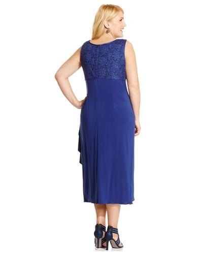 Alex Evenings Plus Size Lace A-line Dress And Jacket in Navy (Blue) - Lyst