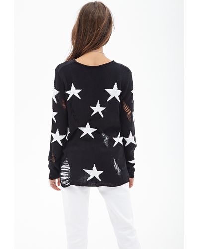 black and white star sweater
