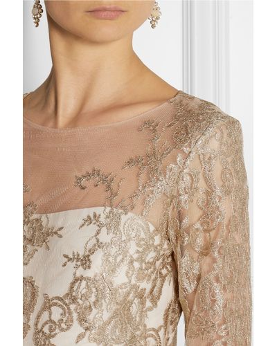 marchesa notte gold gown