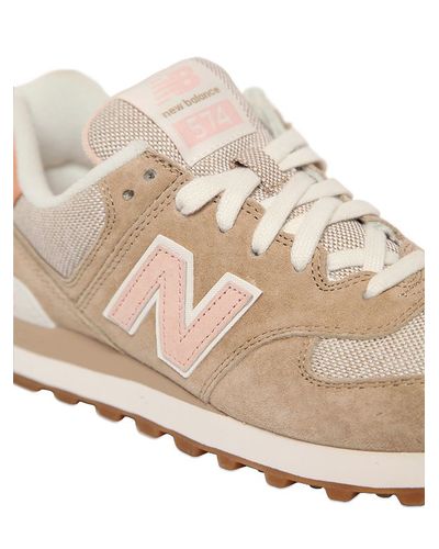 new balance 574 beige suede trainers