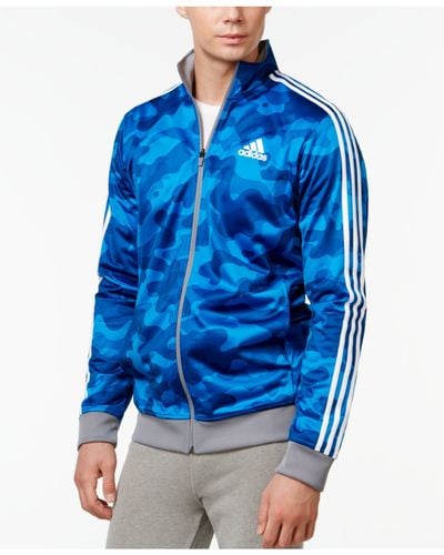 adidas Originals Men's Camo Print Track Jacket in Blue for Men | Lyst