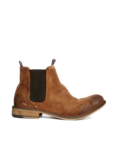 SELECTED Homme Melvin Suede Chelsea Boots in Brown for Men - Lyst