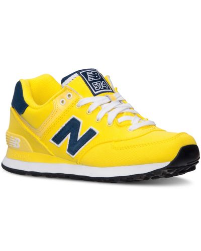 New Balance Women's 574 Casual Sneakers From Finish Line in Yellow | Lyst