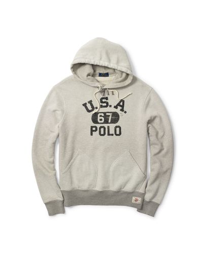 Polo Ralph Lauren Fleece Graphic Hoodie in Gray for Men | Lyst
