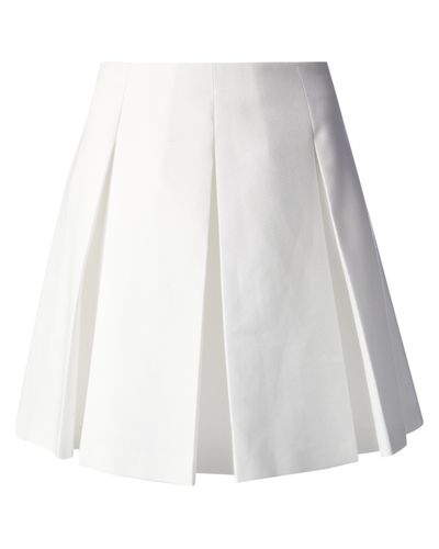 Boutique Moschino Box Pleat Skirt in White | Lyst