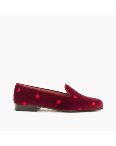 J.Crew Stubbs & Wootton Heart Slippers - Red