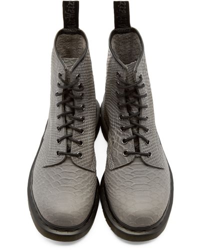 Dr. Martens Grey Python 8_eye 1460 Boots in Gray for Men | Lyst