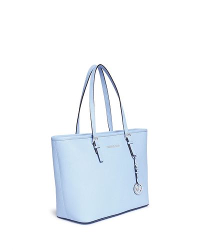 Michael Kors 'jet Set Travel' Saffiano Leather Top Zip Tote in Light Sky ( Blue) - Lyst