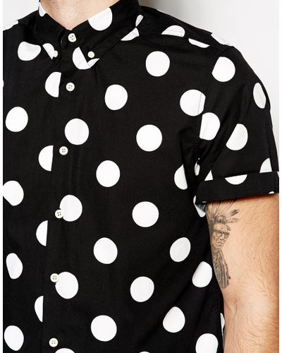 large polka dot shirt mens