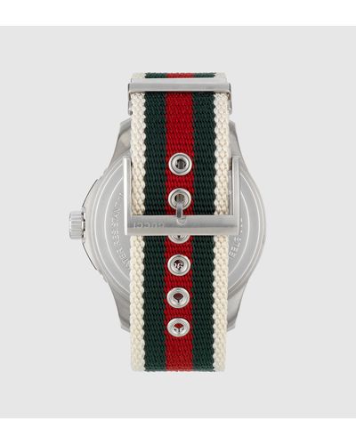 Gucci G-timeless Sport Extra Large Stainless Steel And Web Watch - Green