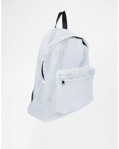 white mesh backpack