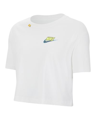 white nike crop top