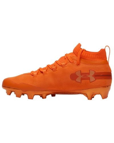 Under Armour Spotlight Mc Suede Molded Cleats Shoes in Orange for Men | Lyst