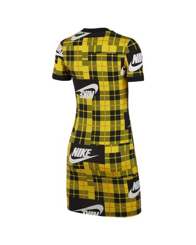 Nike Plaid Bodycon Dress in Yellow - Lyst