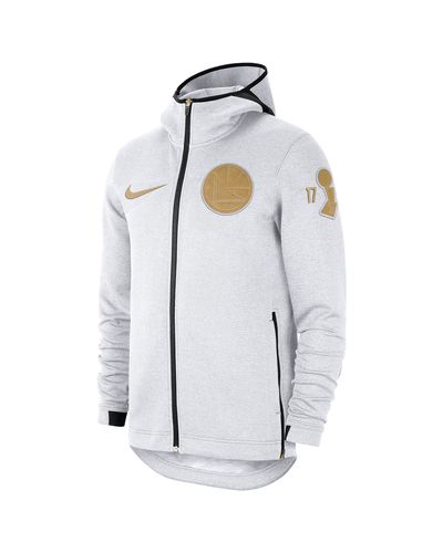 Nike Fleece Golden State Warriors Nba Trb Thermaflex Showtime Fz Hoodie in  White/Gold (White) for Men | Lyst