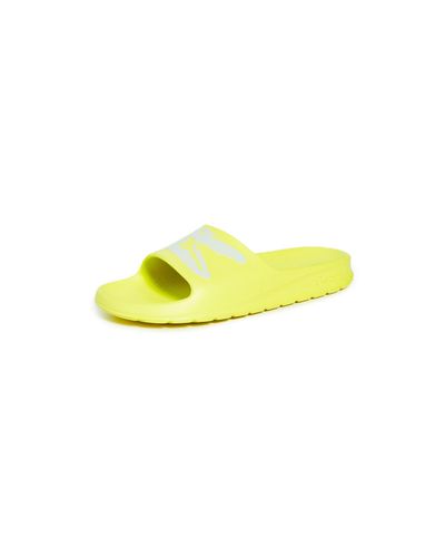 Lacoste Croco 2.0 Slides in Yellow for Men - Lyst
