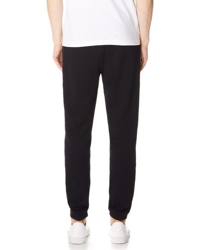 Vince Cotton Mixed Media Sweatpants in Black for Men - Lyst
