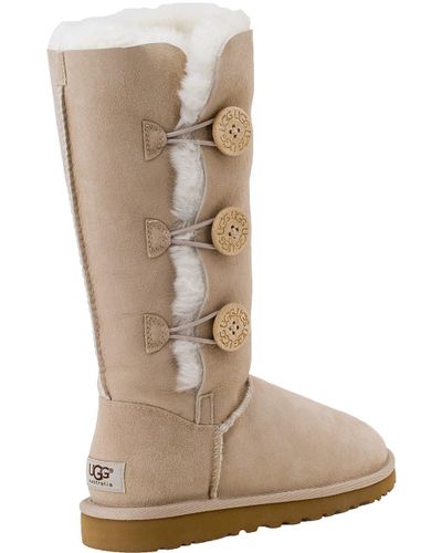 UGG Bailey Button Triplet Boot Sand Suede in Natural - Lyst