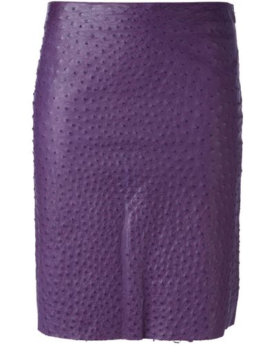 Prada Ostrich Pencil Skirt in Pink & Purple (Purple) | Lyst