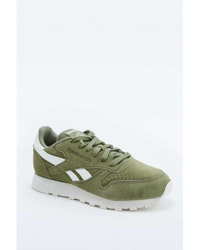 green suede reebok classics