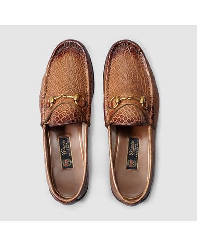 Gucci Leather 1953 Horsebit Crocodile Loafer in Brown for Men | Lyst
