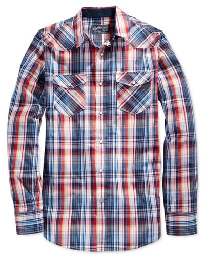 American Rag Mens Plaid Print Pocket Button Up Shirt
