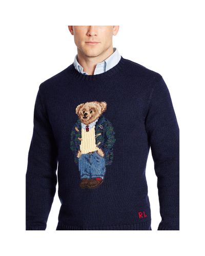 Polo Ralph Lauren Cotton Preppy Polo Bear Sweater in Blue for 
