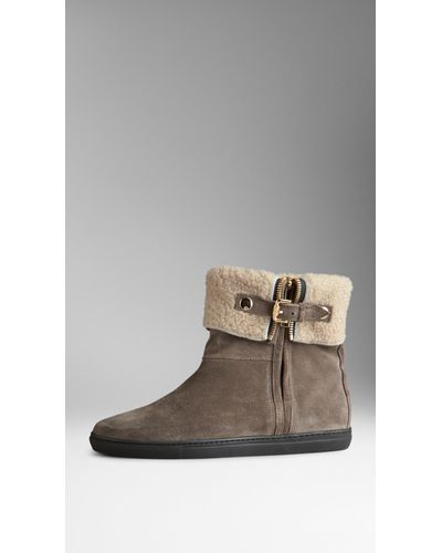 Burberry Shearling-Lined Suede Weather 