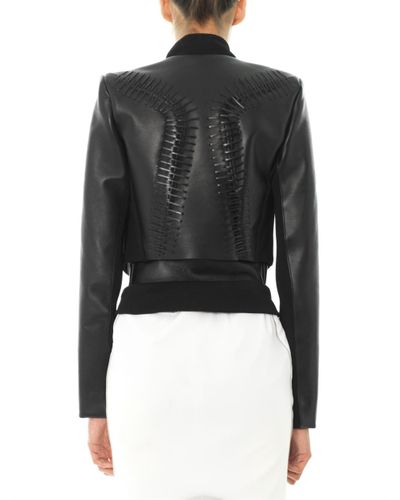 double layer leather jacket