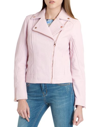 ted baker pink leather jacket