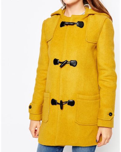 yellow duffle coat