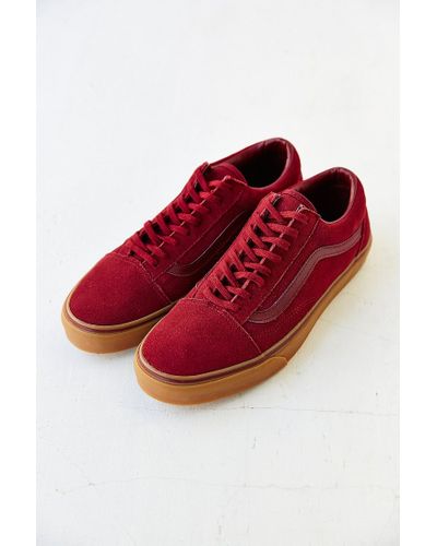 burgundy vans with gum sole