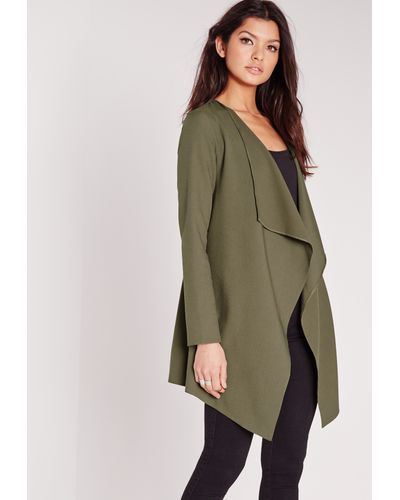 khaki green waterfall jacket