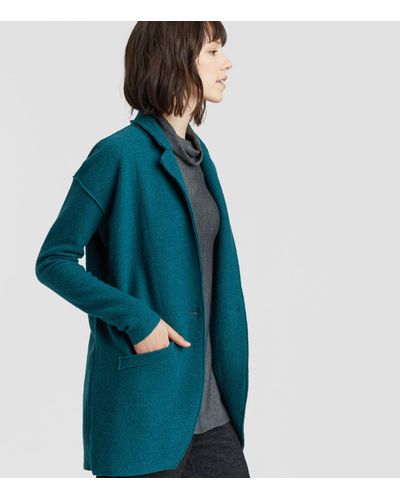 eileen fisher boiled wool zip jacket