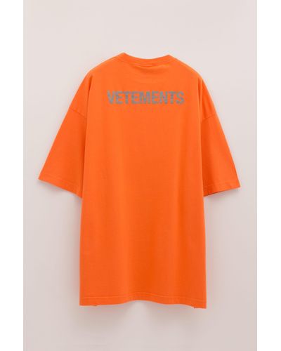 Vetements Staff Reflector T-shirt in Orange for Men | Lyst