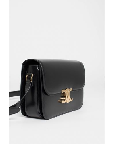 Celine Triomphe Small Bag in Black | Lyst