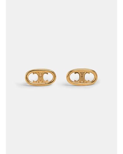 TRIOMPHE MINI TRIOMPHE EARRINGS IN BRASS WITH GOLD FINISH - GOLD