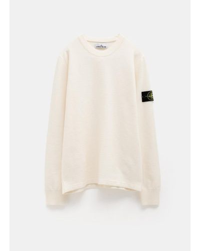 Stone Island Logo Patch Sweater - Natural