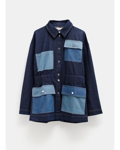 Stella Nova Vilde Lou Shirt Jacket in Blue | Lyst