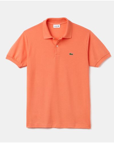 Lacoste Cotton Salmon Short Sleeve Piqué Polo Shirt in Orange for Men ...