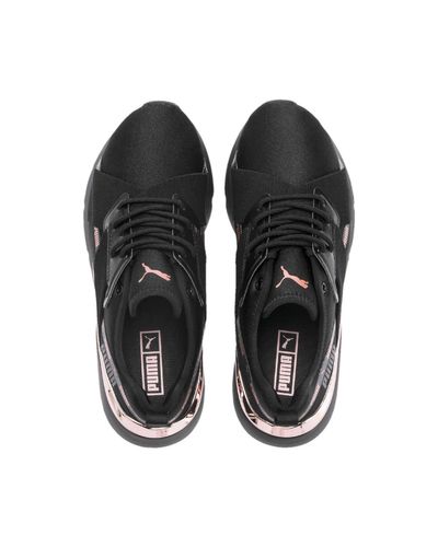 puma muse 2 satin strap black metallic