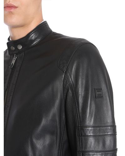 BOSS by HUGO BOSS Slim Fit "jaylo" Leather Jacket in Black for Men - Lyst