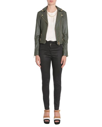 michael kors olive green leather jacket