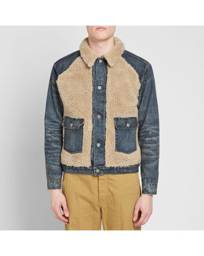 RRL Grizzly Sherpa-paneled Denim Jacket 