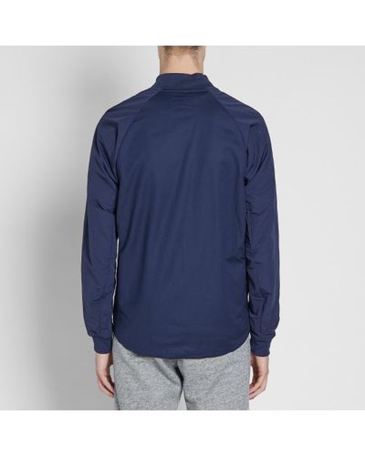 Nike Cotton Woven Varsity Jacket in Blue for Men - Lyst