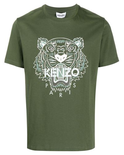 KENZO Cotton Iconic Tiger Print T-shirt in Green for Men - Lyst