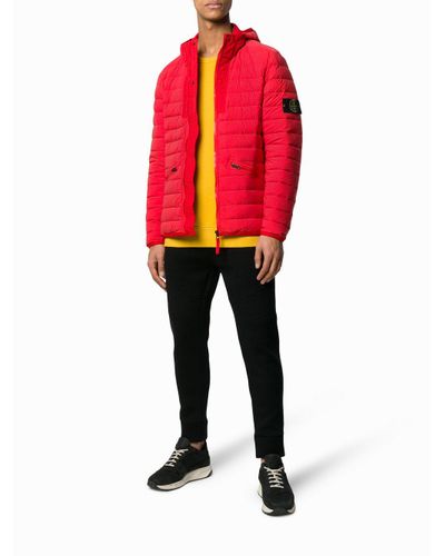 stone island red puffer jacket