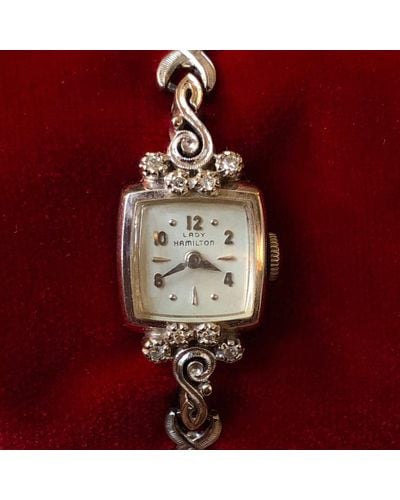hamilton 14k gold diamond watch