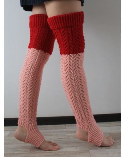 Momola Femmes cuisses de Noël hauts bas tricot sur chaussettes de Noël de genou